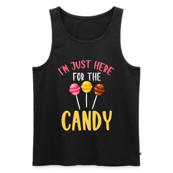 I'm Just Here For The Candy Halloween Sweets - Männer Premium Bio Tank Top - Schwarz - Vorne - Michal (187cm)