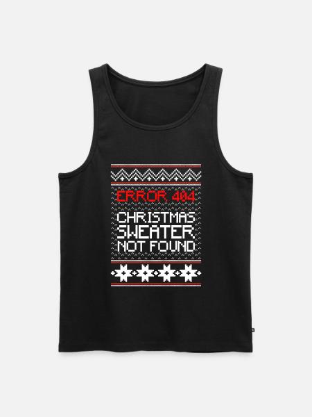 Error 404 Christmas Sweater Not Found Computer - Men's Premium Organic Tank Top - black