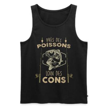Fisherman fishing for fish humor - Men's Premium Organic Tank Top - black - Front - Michal (187cm)