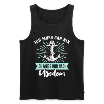 Usedom Souvenir Ostsee Sprüche - Männer Premium Bio Tank Top - Schwarz - Vorne - Michal (187cm)