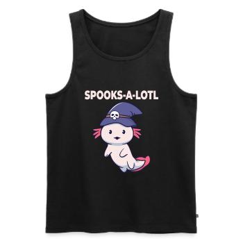 Halloween-Axolotl-Kostüm Spooks-A-Lotl - Männer Premium Bio Tank Top - Schwarz - Vorne - Michal (187cm)
