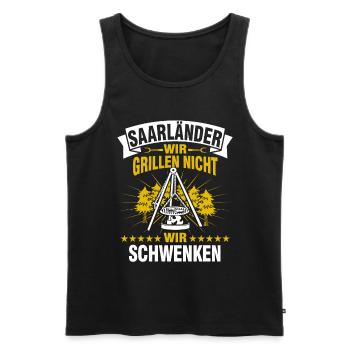 Saarländer Schwenken Saarland Schwenkgrill - Männer Premium Bio Tank Top - Schwarz - Vorne - AI Model Male 178 light (178cm)