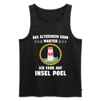 Poel Sprüche Ostsee - Männer Premium Bio Tank Top - Schwarz - Vorne - AI Model Male 178 light (178cm)