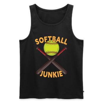 Softball Junkie - Softball Player Softball Coach - Men's Premium Organic Tank Top - black - Front - Michal (187cm)