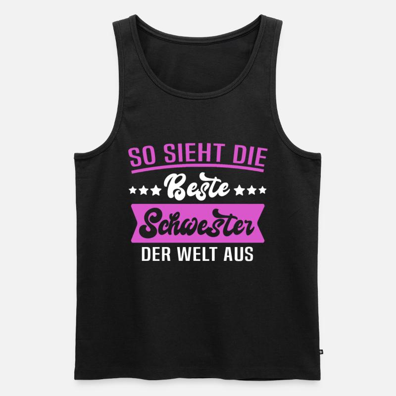 Beste Schwester Sprüche - Männer Premium Bio Tank Top - Schwarz