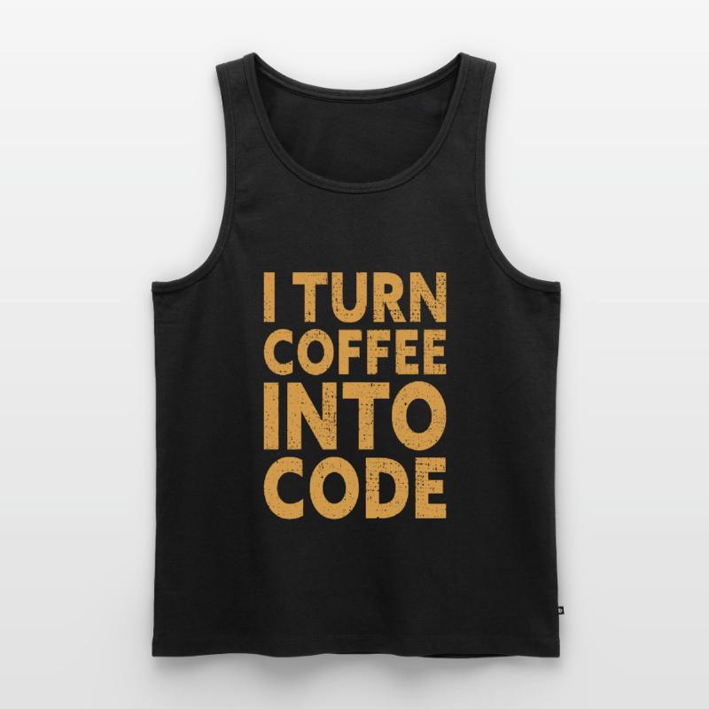 I Turn Coffee Into Code - Programmer Software Männer Premium Bio Tank Top