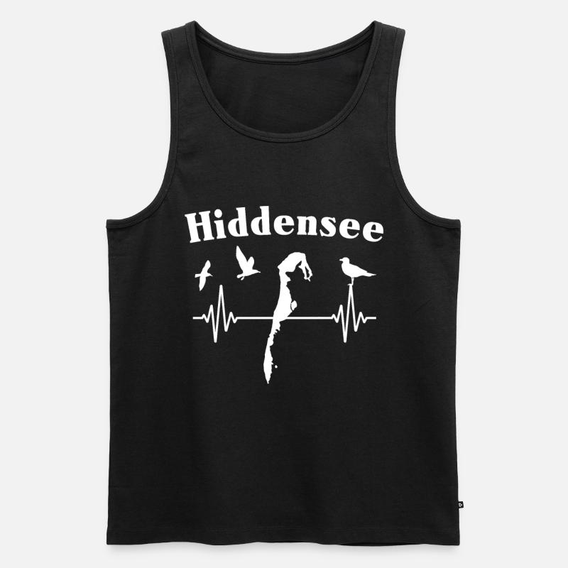 Hiddensee EKG Ostsee Insel - Männer Premium Bio Tank Top - Schwarz