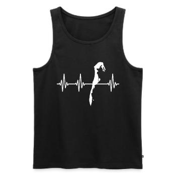 Hiddensee ECG Mer Baltique HeartLine - Débardeur bio Premium Homme - noir - Devant - Michal (187cm)