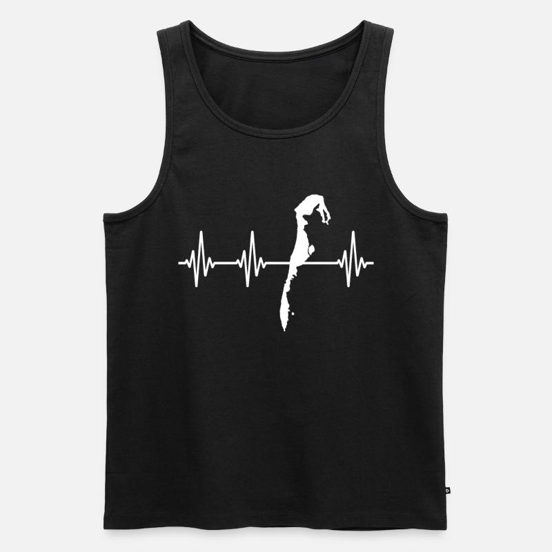 Hiddensee EKG Ostsee Herzlinie - Männer Premium Bio Tank Top - Schwarz