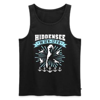 Hiddensee Koordinaten Ostsee - Männer Premium Bio Tank Top - Schwarz - Vorne - Michal (187cm)