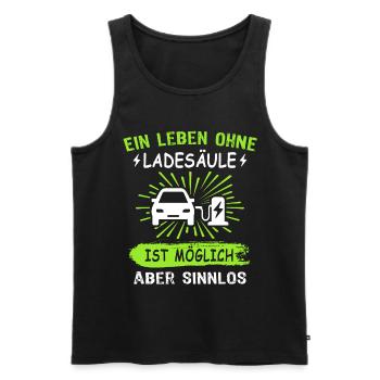Elektroauto Sprüche EAuto Ladesäule - Männer Premium Bio Tank Top - Schwarz - Vorne - Michal (187cm)