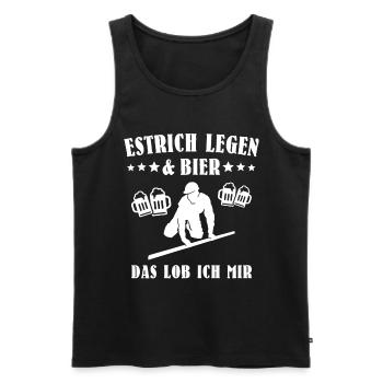 Estrichleger Bier Estrich Bodenleger - Männer Premium Bio Tank Top - Schwarz - Vorne - AI Model Male 178 light (178cm)