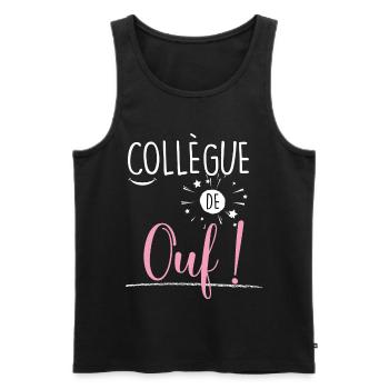 Femme collègue de Ouf, qui déchire - Débardeur bio Premium Homme - noir - Devant - Michal (187cm)