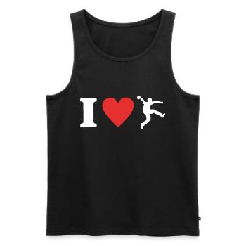 Bosseln Liebe Klootschiessen I Love Boßeln - Männer Premium Bio Tank Top - Schwarz - Vorne - Michal (187cm)