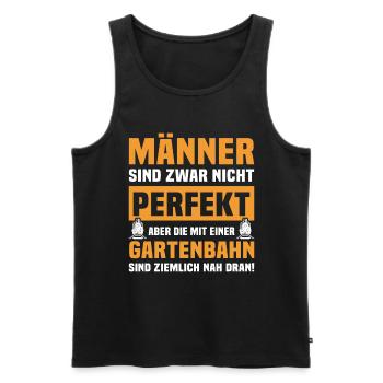 Gartenbahn Eisenbahn Garten Gartenbahner Männer - Männer Premium Bio Tank Top - Schwarz - Vorne - AI Model Male 178 light (178cm)