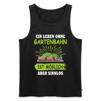 Gartenbahn Gartenbahner Eisenbahn Garten Spur G - Männer Premium Bio Tank Top - Schwarz - Vorne - AI Model Male 178 light (178cm)