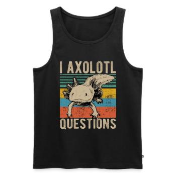 i axolotl Questions rétro Axalotl doux kawaii rétro - Débardeur bio Premium Homme - noir - Devant - Michal (187cm)