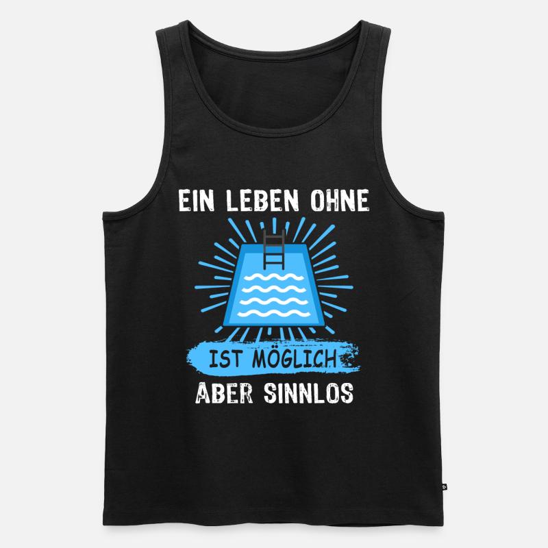 Pool Sprüche Poolbauer Poolbecken Gartenpool - Männer Premium Bio Tank Top - Schwarz