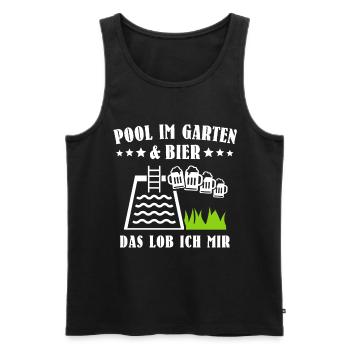 Pool Poolbauer Poolbecken - Männer Premium Bio Tank Top - Schwarz - Vorne - AI Model Male 178 light (178cm)