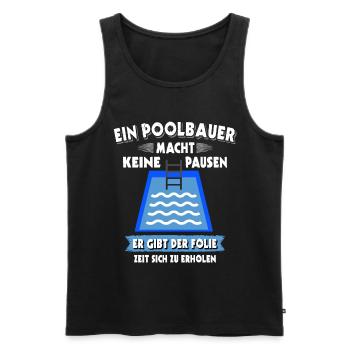 Pool Poolbauer Poolbecken - Männer Premium Bio Tank Top - Schwarz - Vorne - AI Model Male 178 light (178cm)