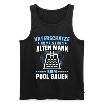 Pool Männer Poolbauer Poolbecken Gartenpool - Männer Premium Bio Tank Top - Schwarz - Vorne - AI Model Male 178 light (178cm)