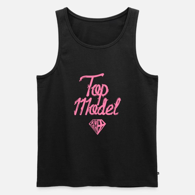 Model - Männer Premium Bio Tank Top - Schwarz