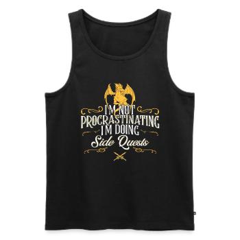 RPG Gamer Side Quest Drache Schwert Roleplay - Männer Premium Bio Tank Top - Schwarz - Vorne - AI Model Male 178 light (178cm)