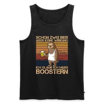 Schon zwei Bier aber keine Wirkung Impfung Booster - Männer Premium Bio Tank Top - Schwarz - Vorne - AI Model Male 178 light (178cm)