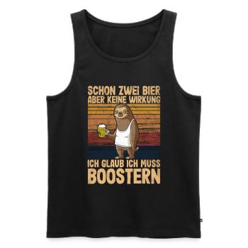 Schon zwei Bier aber keine Wirkung Impfung Booster - Männer Premium Bio Tank Top - Schwarz - Vorne - AI Model Male 178 light (178cm)