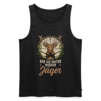 Jäger jagen Wald die besten werden Jäger - Männer Premium Bio Tank Top - Schwarz - Vorne - Michal (187cm)