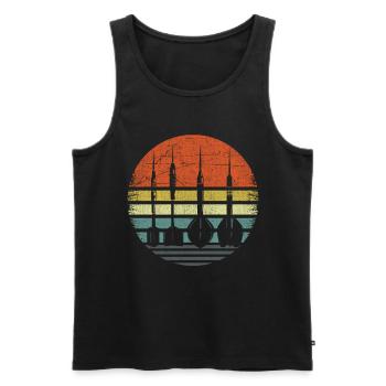Retro Dartpfeile Vintage Dart Flights Darts - Men's Premium Organic Tank Top - black - Front - AI Model Male 178 light (178cm)