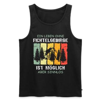 Fichtelgebirge Sprüche Fichtelgebirgler - Männer Premium Bio Tank Top - Schwarz - Vorne - Michal (187cm)