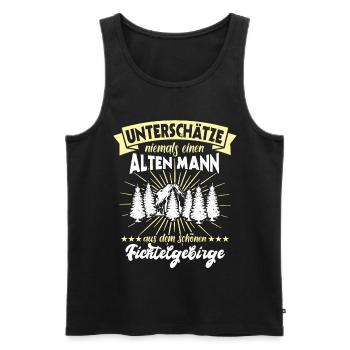 Fichtelgebirge Sprüche Fichtelgebirgler - Männer Premium Bio Tank Top - Schwarz - Vorne - Michal (187cm)