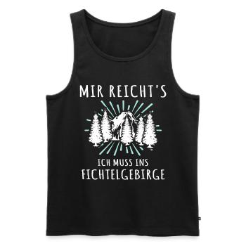Fichtelgebirge Spruch Fichtelgebirgler - Männer Premium Bio Tank Top - Schwarz - Vorne - Michal (187cm)