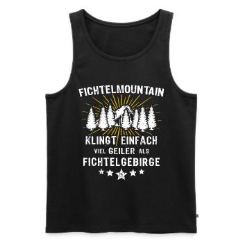 Fichtelgebirge Spruch Fichtelgebirgler - Männer Premium Bio Tank Top - Schwarz - Vorne - Michal (187cm)