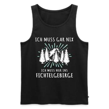 Fichtelgebirge Spruch Fichtelgebirgler - Männer Premium Bio Tank Top - Schwarz - Vorne - Michal (187cm)