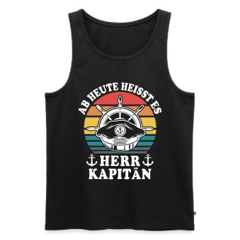 Bootsführerschein Segeln Boot Kapitän - Männer Premium Bio Tank Top - Schwarz - Vorne - AI Model Male 178 light (178cm)