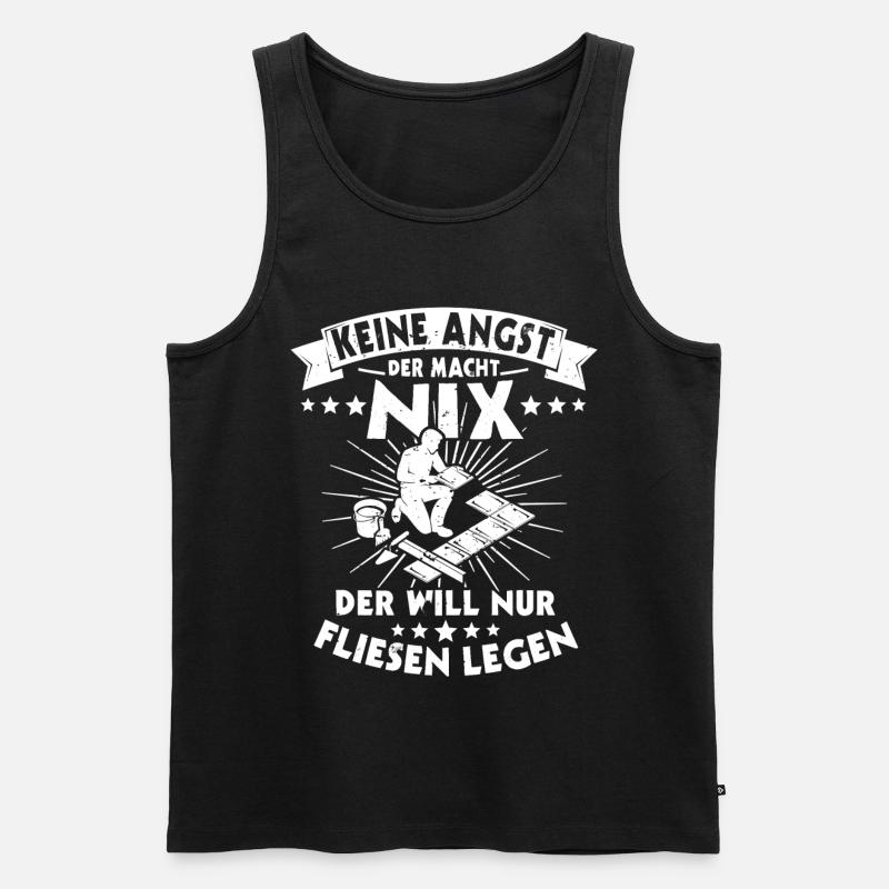 Fliesenleger Plattenleger Fliesen - Männer Premium Bio Tank Top - Schwarz
