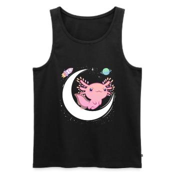 I Axolotl Questions, Funny Axolotl, Cute Pink - Men's Premium Organic Tank Top - black - Front - Michal (187cm)