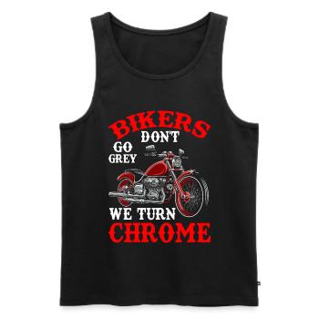 Biker werden nicht grau, wir werden verchromt, Lustige Biker, - Männer Premium Bio Tank Top - Schwarz - Vorne - Michal (187cm)