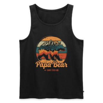 Fête des Pères Papabear Papa Retro Vintage - Débardeur bio Premium Homme - noir - Devant - Michal (187cm)
