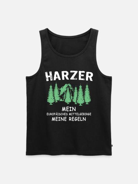 Harz Sprüche Harzer - Männer Premium Bio Tank Top - Schwarz