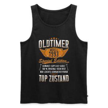 Oldtimer Baujahr 1993 Geboren Jahrgang Geburtstag - Männer Premium Bio Tank Top - Schwarz - Vorne - Michal (187cm)