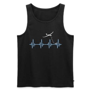Planeur ECG Vol à voile Heartline Vol à voile - Débardeur bio Premium Homme - noir - Devant - Michal (187cm)