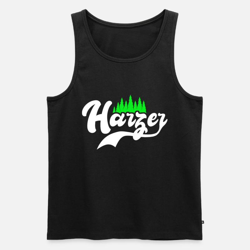 Harz Spruch Harzer Souvenir - Männer Premium Bio Tank Top - Schwarz