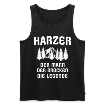 Harzer Brocken Harz - Männer Premium Bio Tank Top - Schwarz - Vorne - AI Model Male 178 light (178cm)