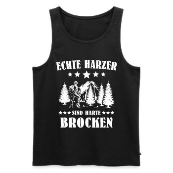 Harzer Brocken Harz - Männer Premium Bio Tank Top - Schwarz - Vorne - AI Model Male 178 light (178cm)