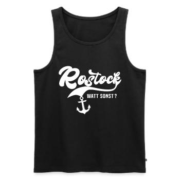 Rostock Sprüche Rostocker - Männer Premium Bio Tank Top - Schwarz - Vorne - AI Model Male 178 light (178cm)