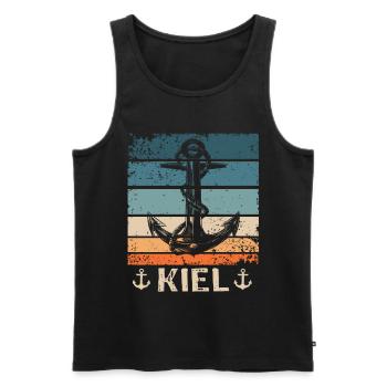 Kiel Disant Kiel Souvenir - Débardeur bio Premium Homme - noir - Devant - Michal (187cm)