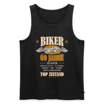 60. Geburtstag Mann Geschenk lustig Biker Motorrad - Männer Premium Bio Tank Top - Schwarz - Vorne - Michal (187cm)